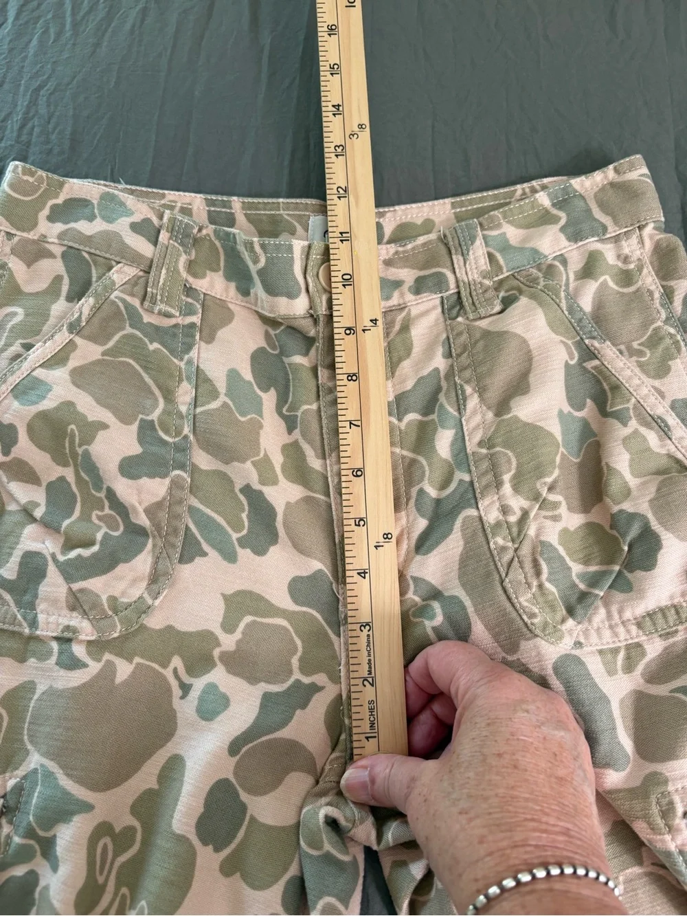 J. Crew Cinched Hem Cotton Camouflage Cargo Pants. Size 27.
